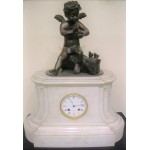 Grote marmeren pendule met engel